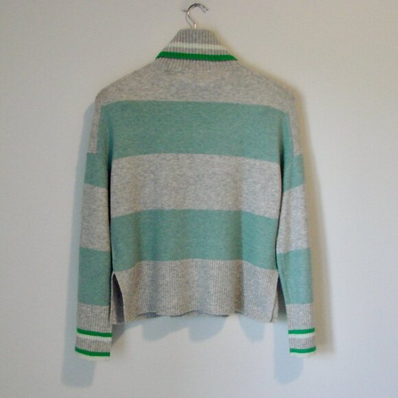 J. Crew Sweater Wool Alpaca Blend Turtleneck Sweater Gray Green Stripe Size XS - Picture 11 of 15
